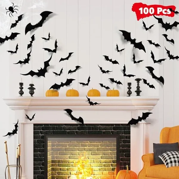 100 pcs Bats Halloween Decorations - Image 4