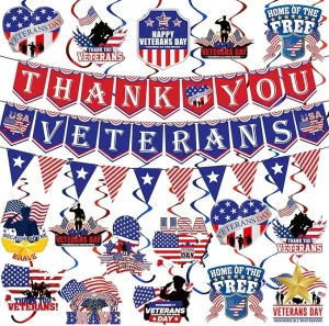 27 Pcs Patriotic Veterans Day Decorations