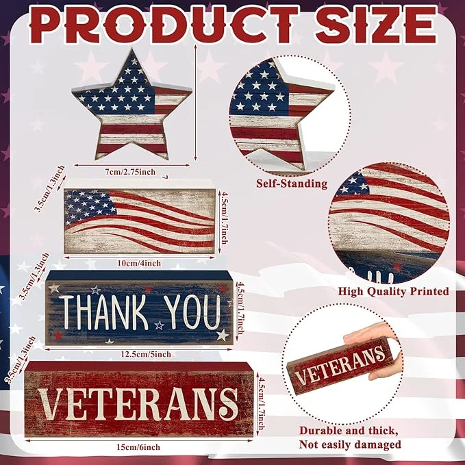 4 Pcs Veterans Day Decorations - Image 3