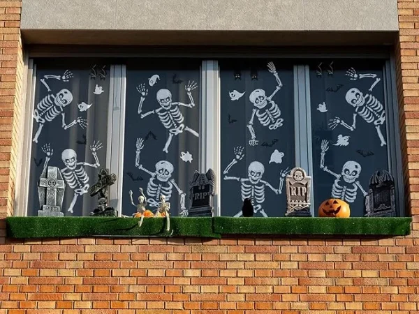Halloween Window Skeleton Clings - Image 4
