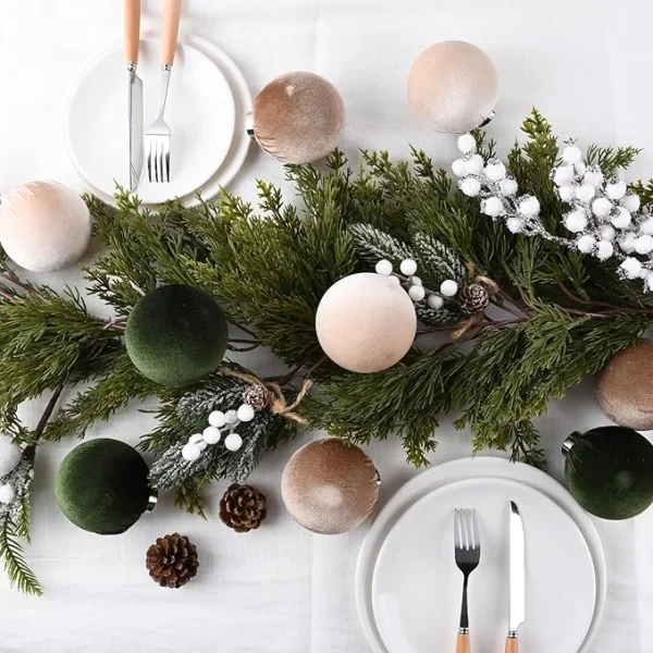Christmas Tree Ornaments Velvet Balls - Image 4