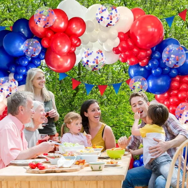 60 Pcs Red White and Blue Balloons - Image 3