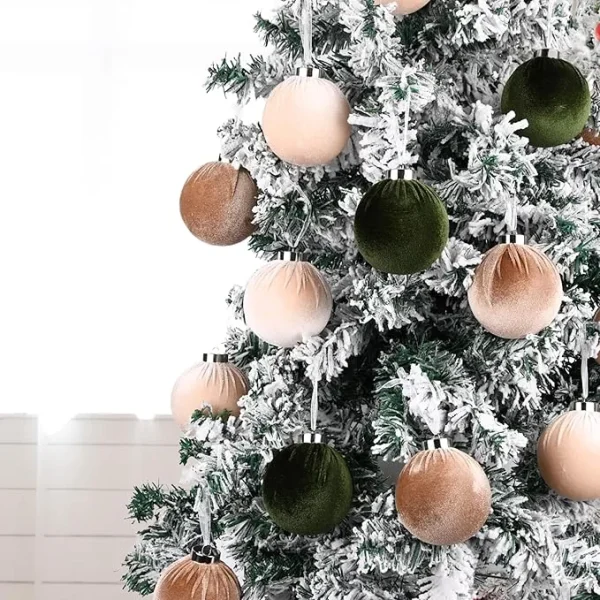 Christmas Tree Ornaments Velvet Balls - Image 6