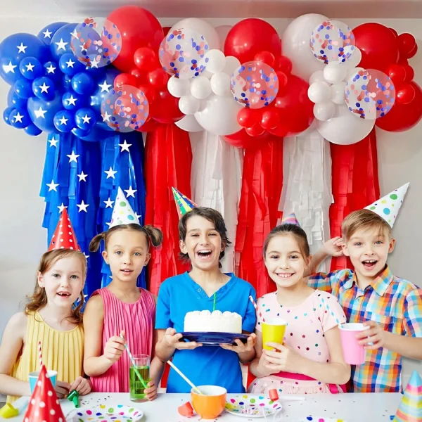 60 Pcs Red White and Blue Balloons - Image 2
