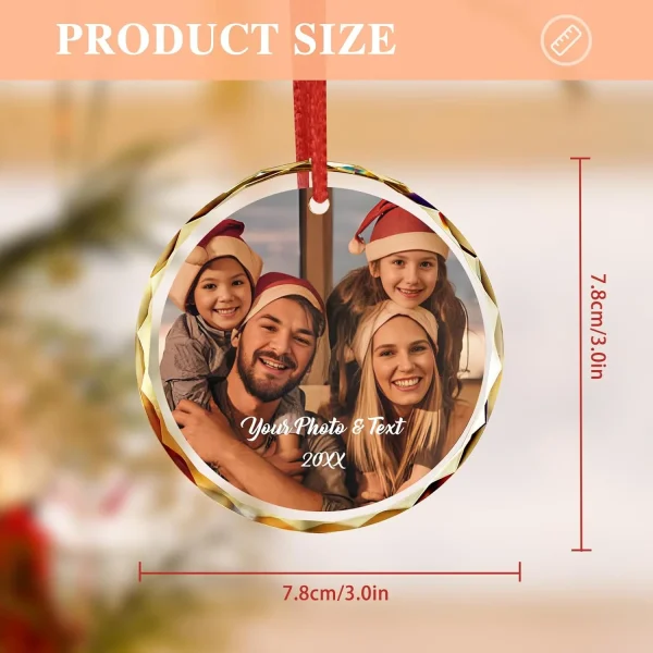 Bemaystar Personalized Crystal Christmas Ornaments with Photo - Image 7
