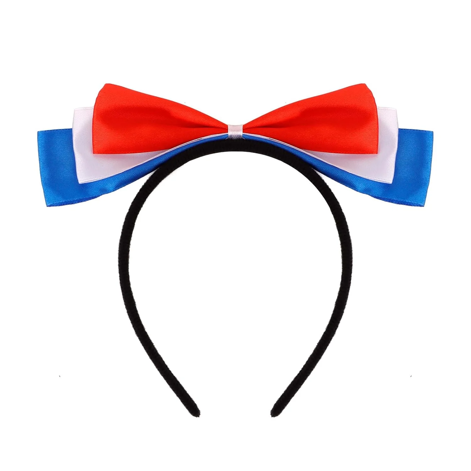 Jaciya Red White Blue Bow Headband for Women Girls