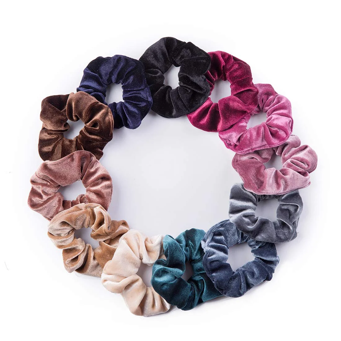 12 Pack Velvet Hair Scrunchies Scrunchy Hair Ties Elastic Hair Bands - Image 2