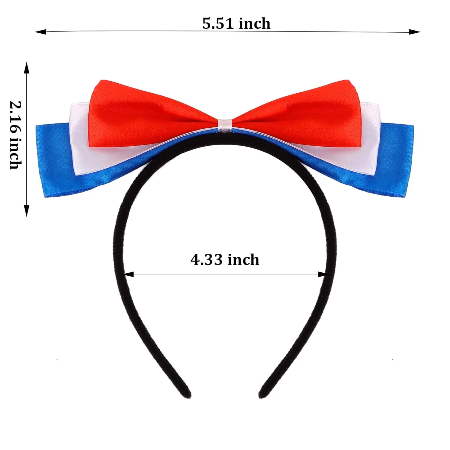 Jaciya Red White Blue Bow Headband for Women Girls - Image 2