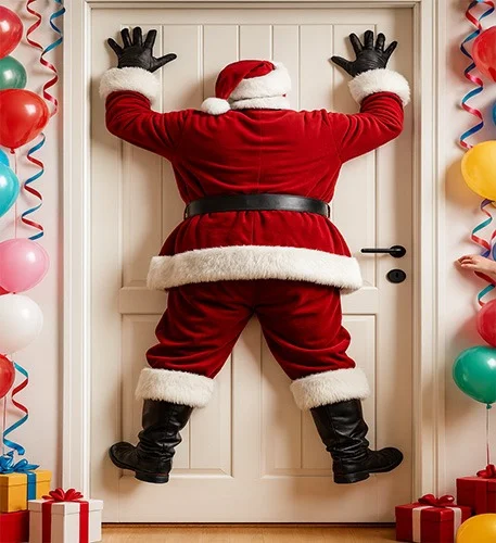 Stuck Santa Door Cover Decoration - Image 3