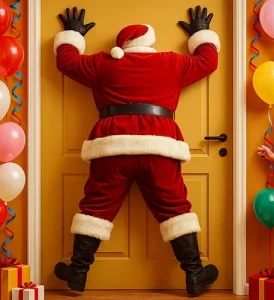 Stuck Santa Door Cover Decoration